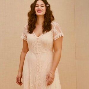 Torrid Lace Maxi Button Front Dress